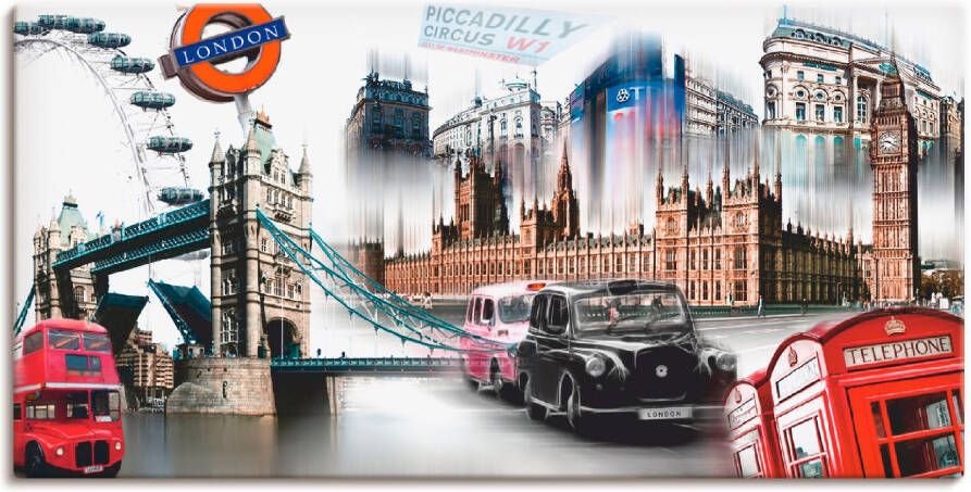 Artland Artprint Londen Skyline collage IV als artprint op linnen poster muursticker in verschillende maten