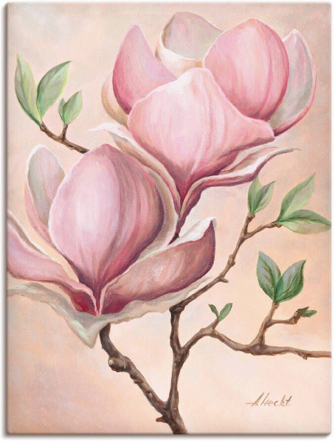 Artland Artprint Magnoliabloemen als artprint op linnen poster in verschillende formaten maten