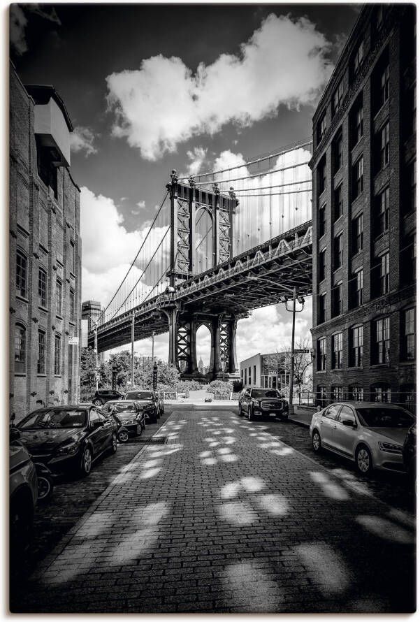 Artland Artprint Manhattan Bridge in Brooklyn New York als artprint op linnen poster in verschillende formaten maten
