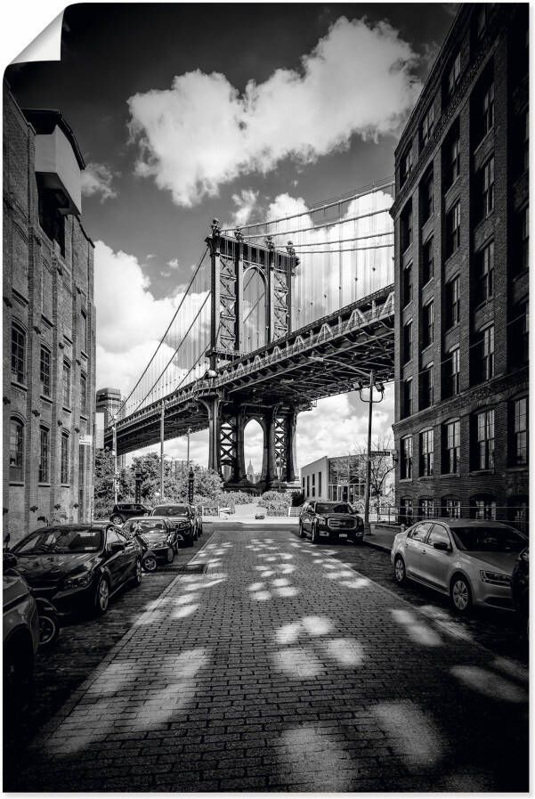 Artland Artprint Manhattan Bridge in Brooklyn New York als artprint op linnen poster in verschillende formaten maten