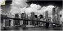 Artland Artprint Manhattan Skyline Brooklyn Bridge als artprint van aluminium artprint op linnen muursticker verschillende maten - Thumbnail 1