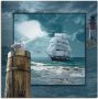 Artland Artprint Maritieme collage met zeilschip als artprint op linnen poster muursticker in verschillende maten - Thumbnail 1