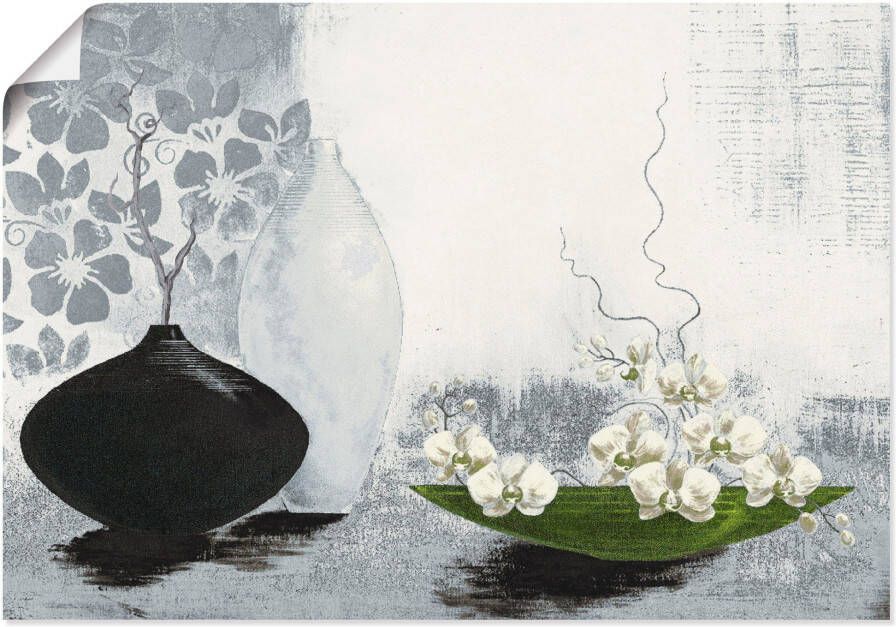 Artland Artprint Modern bol vat met orchideeën als artprint op linnen poster in verschillende formaten maten