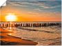 Artland Artprint Mooie zonsondergang aan het strand als artprint van aluminium artprint voor buiten artprint op linnen poster in verschillende maten. maten - Thumbnail 1