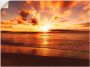 Artland Artprint Mooie zonsondergang strand als artprint op linnen poster muursticker in verschillende maten - Thumbnail 1