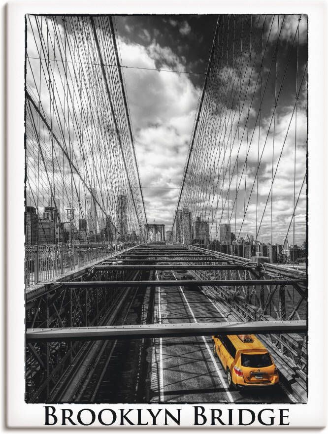 Artland Poster New York Brooklyn Bridge als artprint op linnen muursticker of poster in verschillende maten - Foto 1