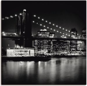 Artland Artprint New York Brooklyn Bridge 's nachts