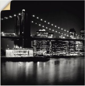 Artland Artprint New York Brooklyn Bridge 's nachts