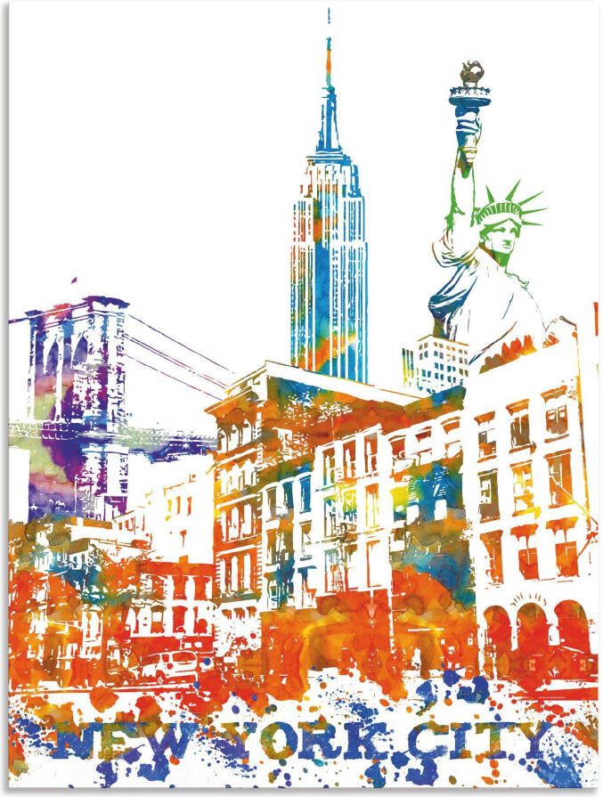 Artland Artprint New York City grafisch als artprint van aluminium artprint op linnen muursticker of poster in verschillende maten