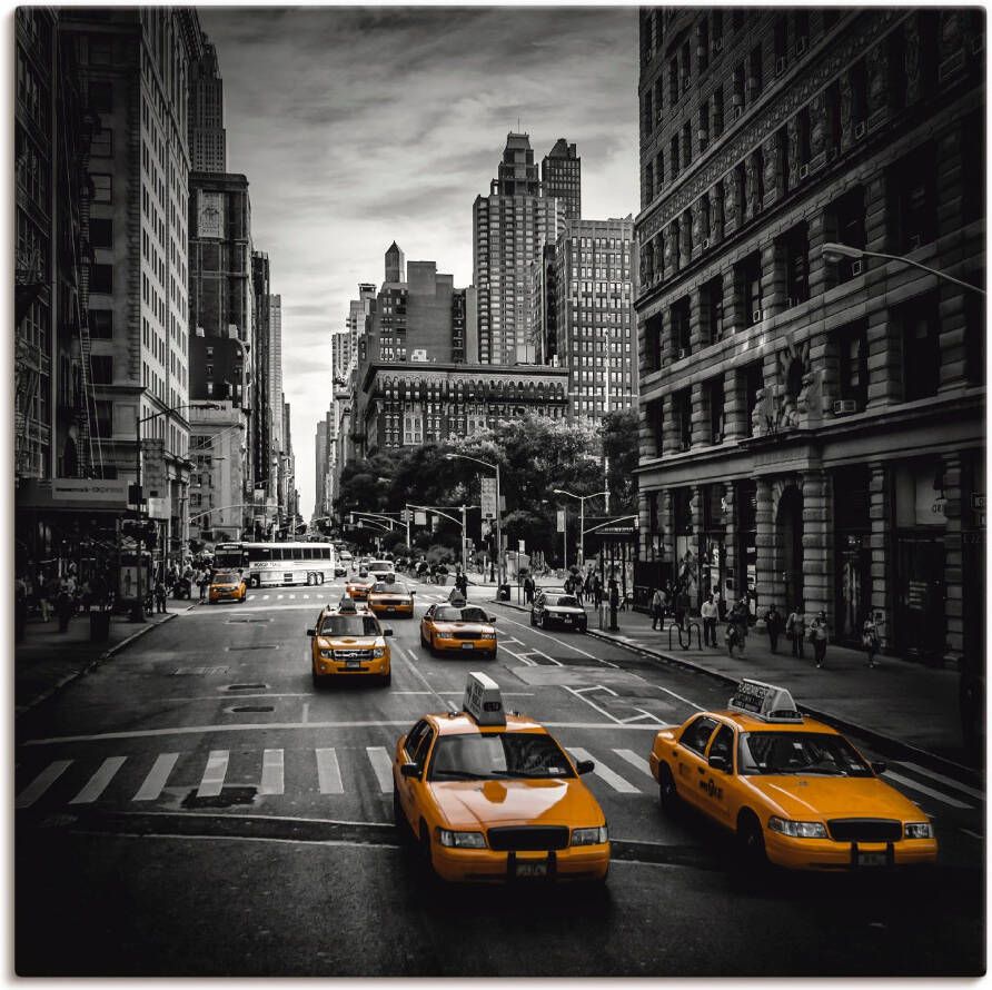 Artland Artprint New York City Verkeer 5th Avenue als artprint van aluminium artprint voor buiten artprint op linnen poster muursticker