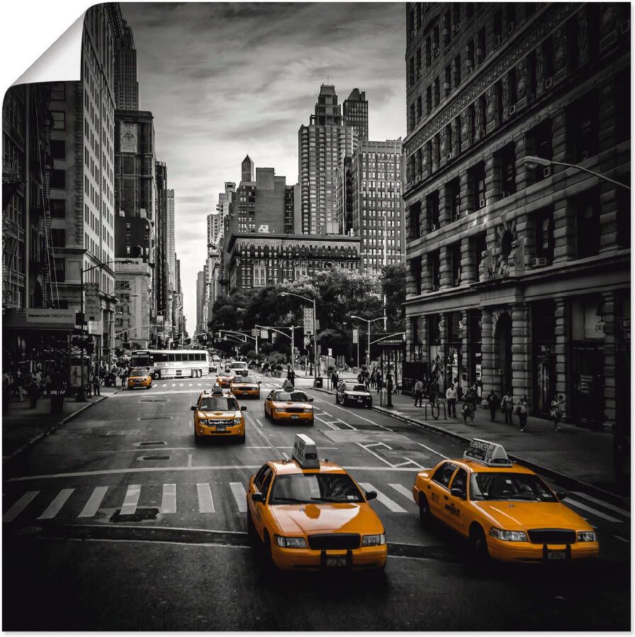 Artland Artprint New York City Verkeer 5th Avenue als artprint van aluminium artprint voor buiten artprint op linnen poster muursticker