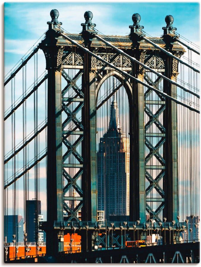 Artland Artprint New York Manhattan Bridge als artprint op linnen muursticker in verschillende maten