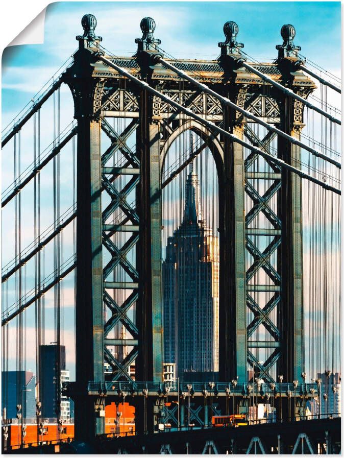 Artland Artprint New York Manhattan Bridge als artprint op linnen muursticker in verschillende maten - Foto 1