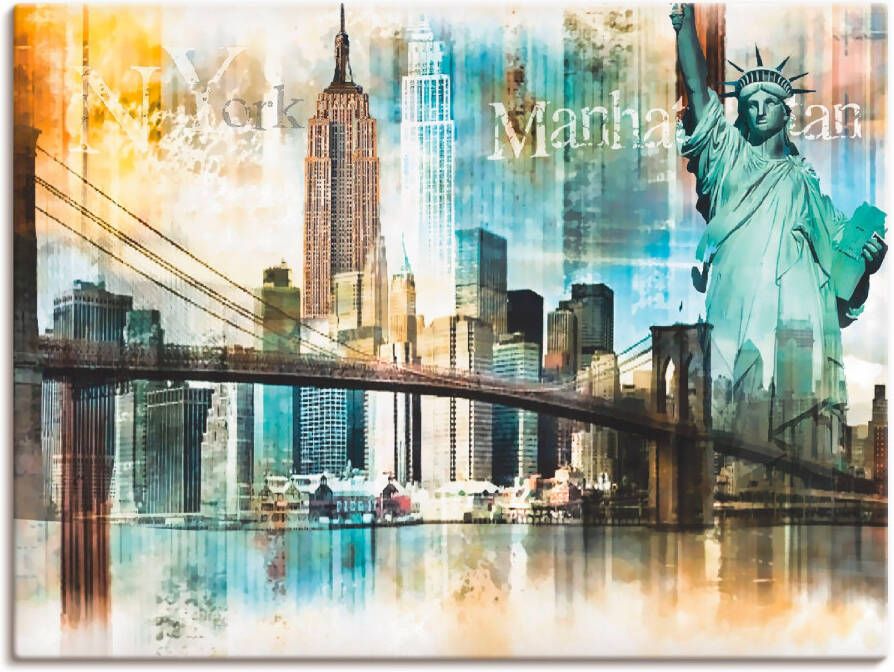 Artland Artprint New York skyline collage IV als artprint op linnen poster in verschillende formaten maten