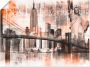 Artland Artprint New York skyline collage V als artprint op linnen poster in verschillende formaten maten - Thumbnail 1