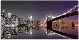 Artland Artprint New York skyline nachtelijke reflectie