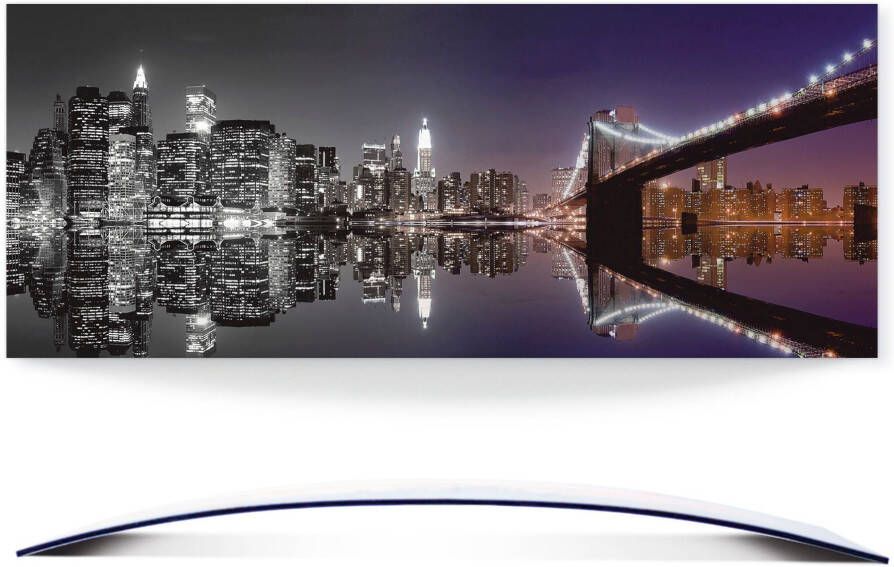 Artland Artprint New York skyline nachtelijke reflectie