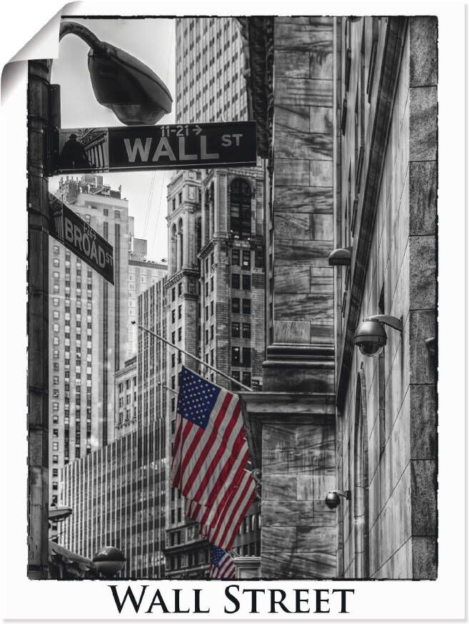 Artland Artprint New York wal Street als artprint op linnen poster in verschillende formaten maten