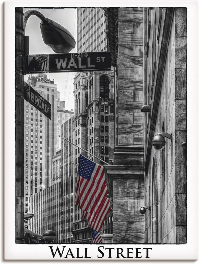 Artland Artprint New York wal Street als artprint op linnen poster in verschillende formaten maten