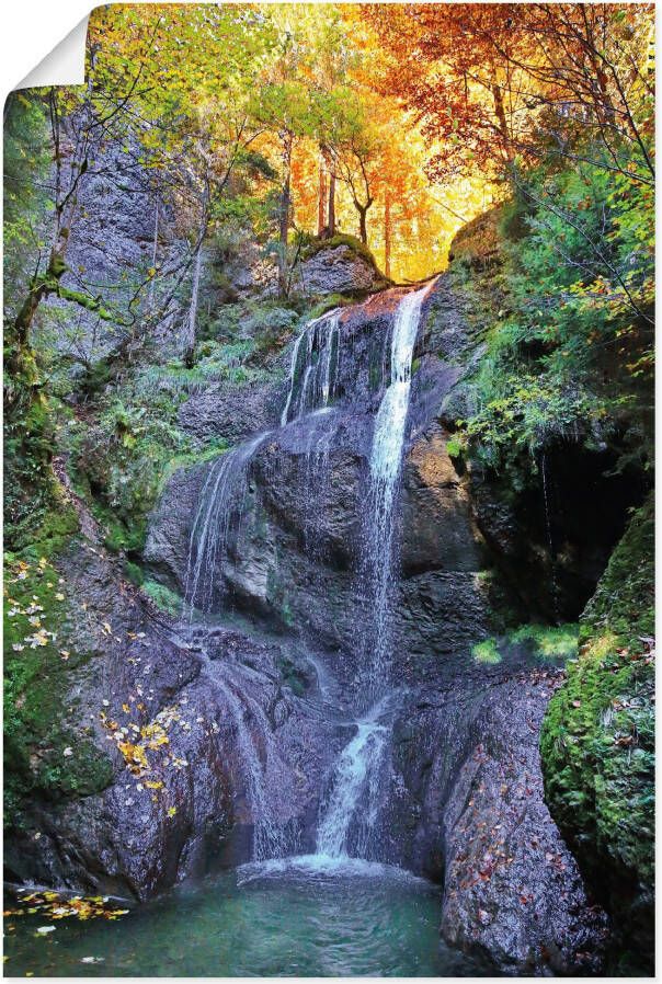 Artland Artprint Niedersonthofener waterval in Allgäu als artprint op linnen poster in verschillende formaten maten