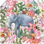 Artland Artprint Olifant in bloemen jungle als artprint op linnen poster in verschillende formaten maten - Thumbnail 1