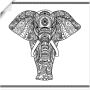 Artland Artprint Olifant in mandala als artprint op linnen poster muursticker in verschillende maten - Thumbnail 1