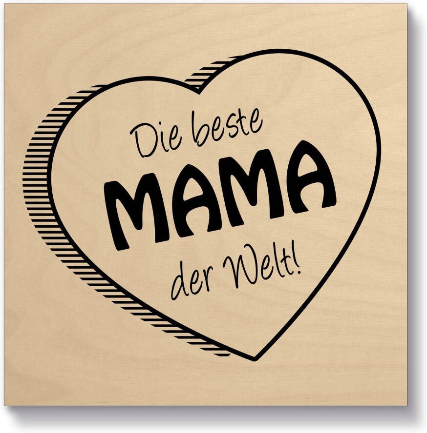 Artland Artprint op hout De beste mama ter wereld