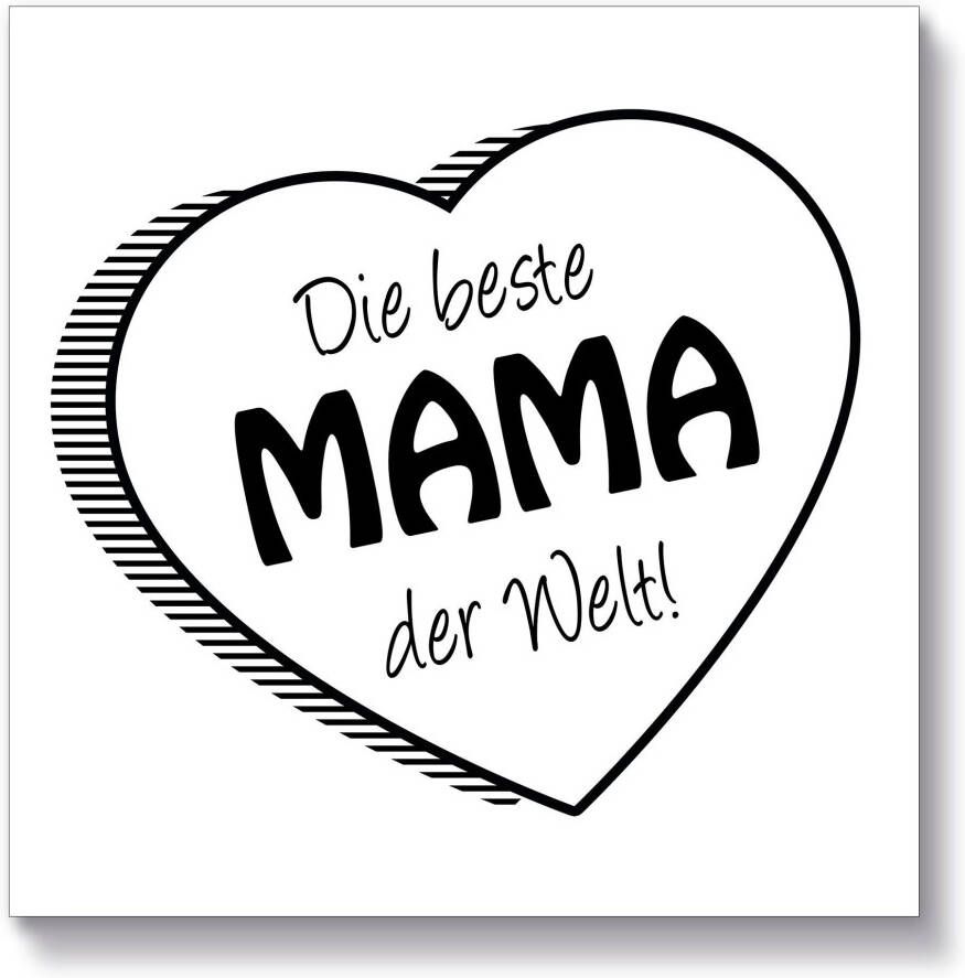 Artland Artprint op hout De beste mama ter wereld