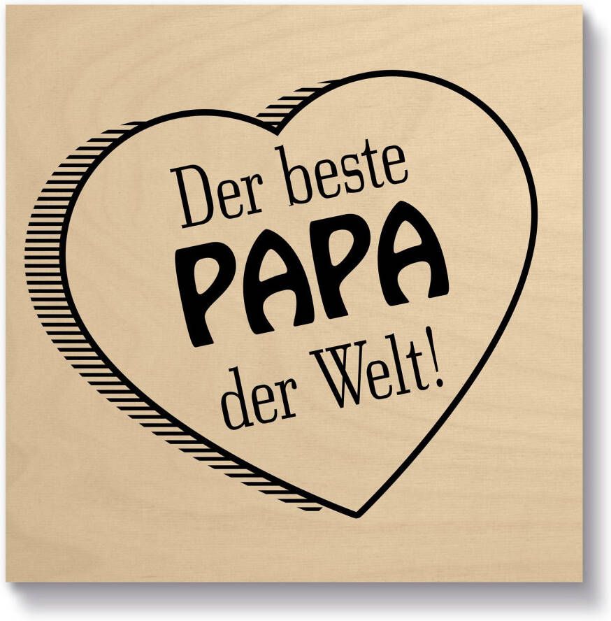 Artland Artprint op hout De beste papa ter wereld