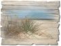 Artland Artprint op hout Mooie duinen met grassen en hek - Thumbnail 1