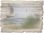 Artland Artprint op hout Noordzeestrand met meeuwen - Thumbnail 1