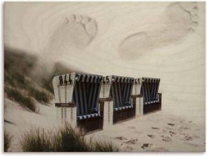 Artland Artprint op hout Strandstoelen