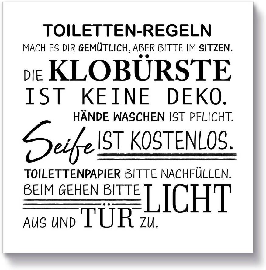 Artland Artprint op hout Toiletregels