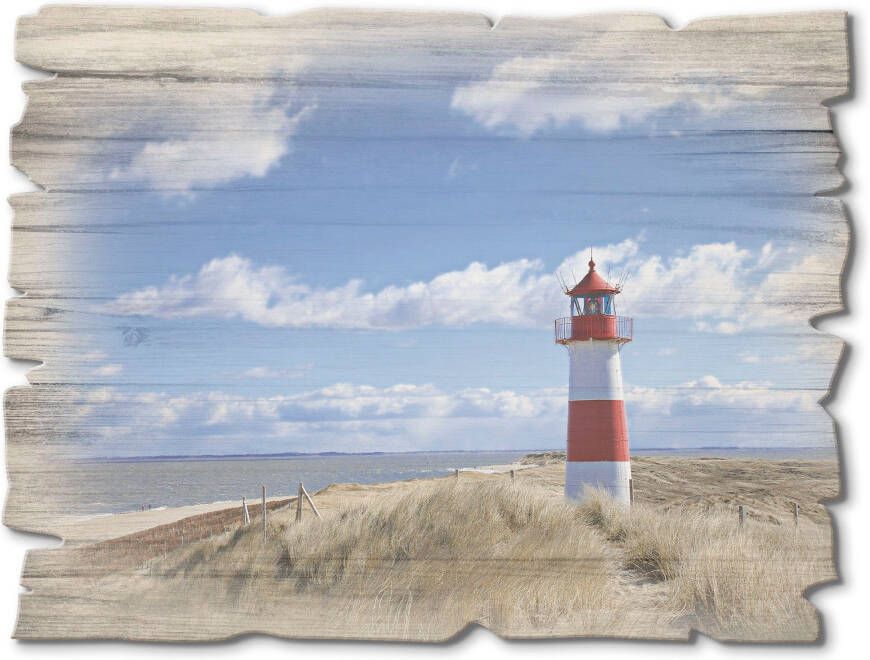 Artland Artprint op hout Vuurtoren Sylt