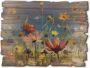 Artland Artprint op hout Weide met wilde bloemen blauwe hemel - Thumbnail 1