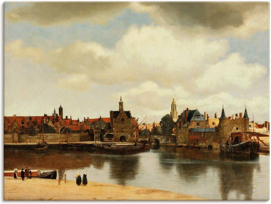 Artland Artprint op linnen Aanzicht van de stad Delft. Ca. 1660