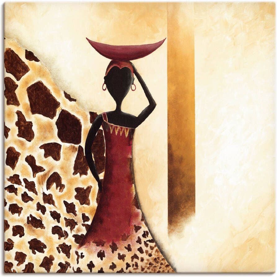 Artland Artprint op linnen Afrikaanse vrouw II gespannen op een spieraam