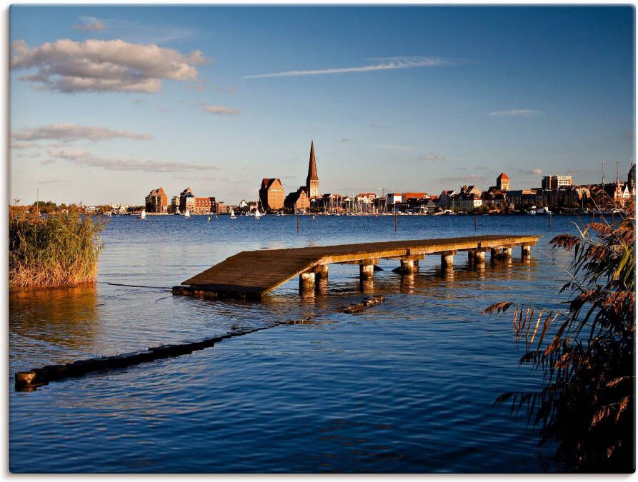 Artland Artprint op linnen Blik op Rostock gespannen op een spieraam