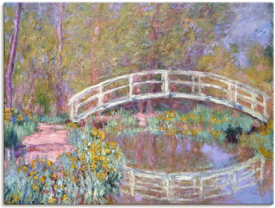 Artland Artprint op linnen Brug in Monets tuin gespannen op een spieraam