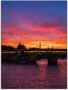 Artland Artprint op linnen Brug Pont Neuf bij zonsondergang - Thumbnail 1