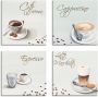Artland Artprint op linnen Cappuccino espresso latte macchiato (4-delig) - Thumbnail 1