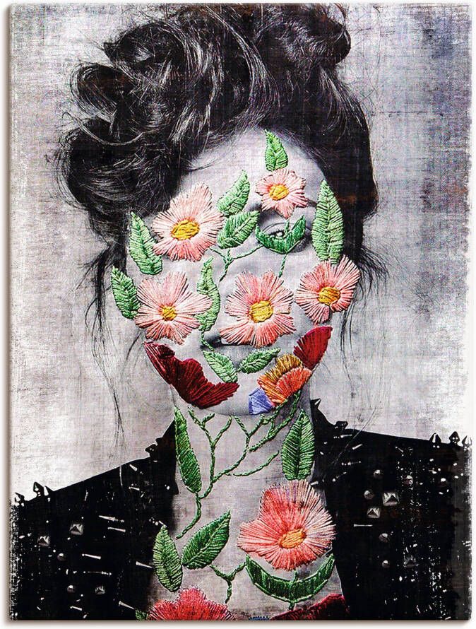 Artland Artprint op linnen Flower Face gespannen op een spieraam