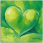 Artland Artprint op linnen Groen hart gespannen op een spieraam - Thumbnail 1