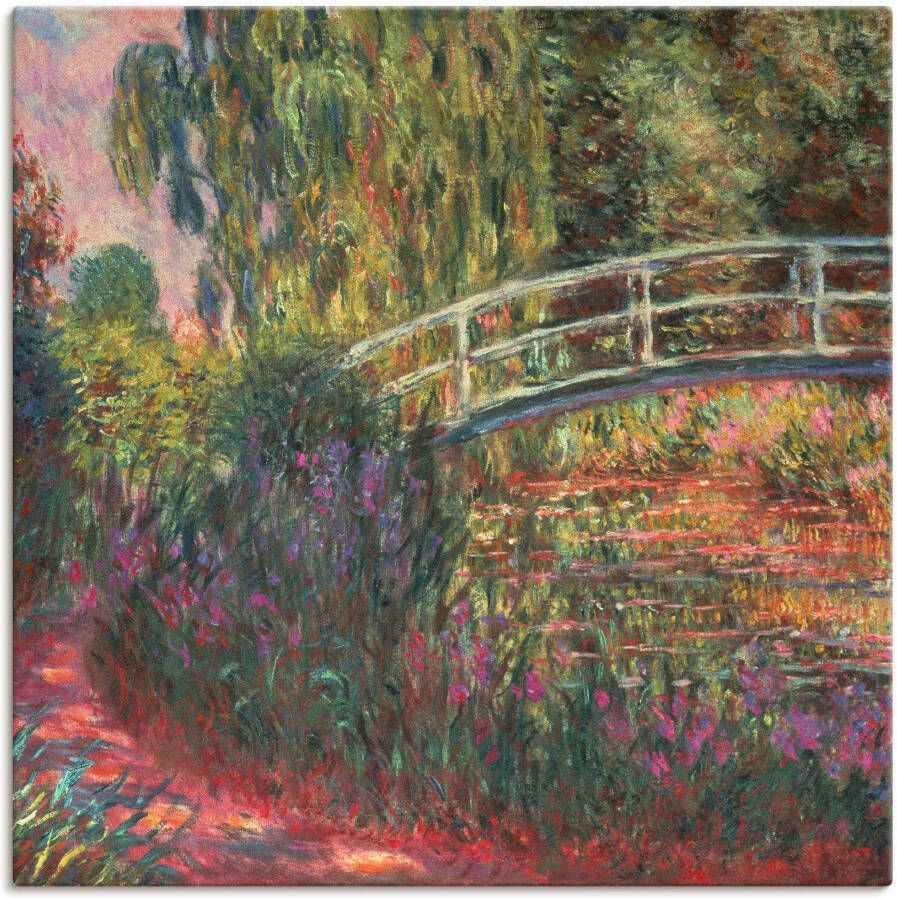 Artland Artprint op linnen Japanse brug in de tuin van Giverney