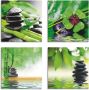 Artland Artprint op linnen Klavertje-vier zen steenpiramide water (4-delig) - Thumbnail 1