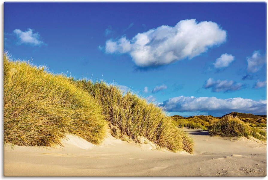 Artland Artprint op linnen Landschap met duinen eiland Amrum