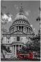 Artland Artprint op linnen Londen St. Paul s Cathedral & rode bus - Thumbnail 1