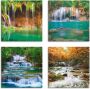 Artland Artprint op linnen Mooie waterval in het bos set van 4 verschillende maten (4-delig) - Thumbnail 1