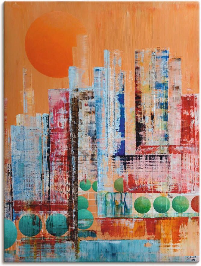 Artland Artprint op linnen New York abstract I gespannen op een spieraam