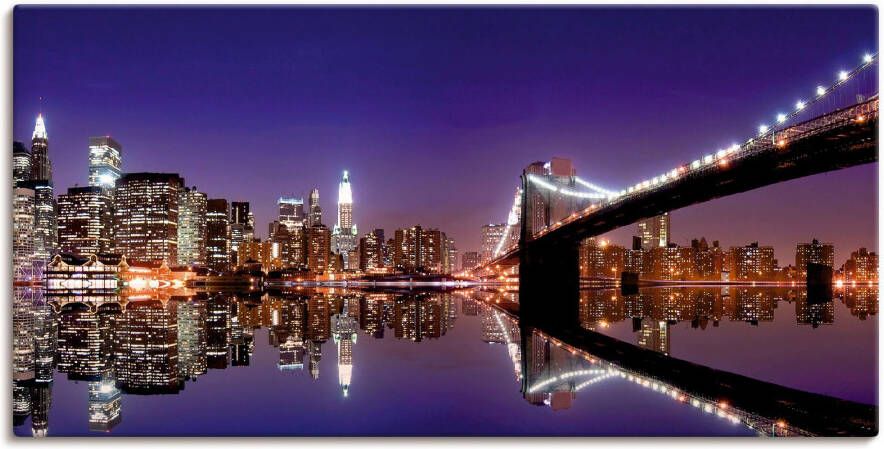 Artland Artprint op linnen New York skyline gespannen op een spieraam